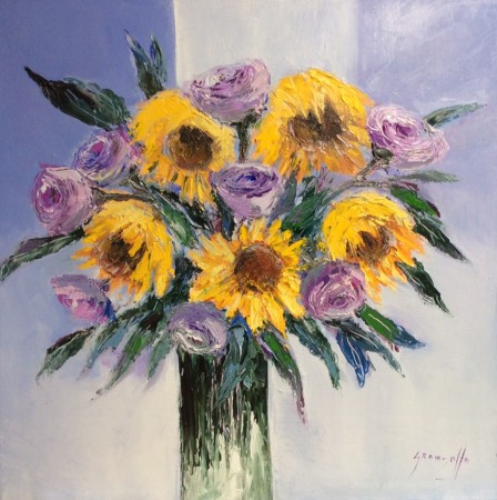 Vase aux tournesols - 50x50
